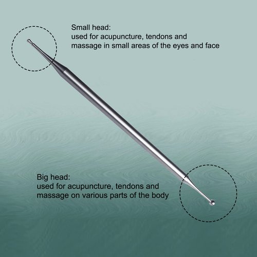 BYYDDIY 6.3 Inch Stainless Steel Dual Head Facial Reflexology Tools,Ear Acupuncture Massage Tool,Manual Acupuncture Pen,Body Point Probe Pen &Trigger Point Massager Tool for Deep Tissue
