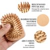 Bamboo Hair Brush for Hair Growth, Mini Wood Hair Brush Wooden Scalp Massager Travel Detangling Hairbrush Air Cushion Hair Brushes for Women and Men All Hair Types, Easy of Holding
