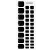 Wekcekcek Semi Cured Gel Toenail Strips, 32 Silver Black Gel Toenail Stickers - Works with Any Nail Lamps Gel Pedicure Strips Full Nail Wraps with Nail File & Wood Stick