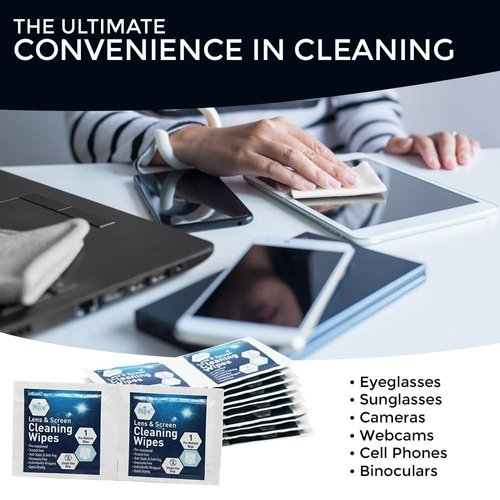 Medpride Premoistened Lens Wipes| Anti-Static, Anti-Fog, Quick-Dry & Scratch-Free| Cleaning Cloths for LED Touch Screen, iPhones, iPads, Computer Monitors, Eyeglasses, Camera Lenses, Laptop (200)