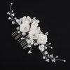 Rumtock White Flower Beads Hair Comb Side Headpiece for Wedding Brides Women Hair Accessories