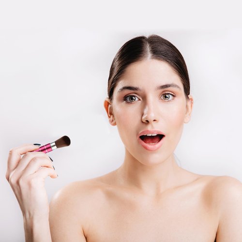 Andibro 2Pcs Retractable Kabuki Makeup Brush, Portable Travel Foundation Brush Loose Powder Brush Blush Makeup Brushes Face Liquid Foundation Sunscreen Brush Extensible Contour Makeup Brush with Cover