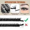 LAKANAKU Lash Clusters Wispy Fluffy Cluster Eyelash Extensions,400 PCS Individual Lashes Cluster 60D Diy Lash Extensions,10-16mm D Curl Lash Extension Clusters, Thin Band Volume Lash Clusters at Home