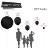 PartyWoo Black Balloons, 127 pcs Matte Black Balloons Different Sizes Pack of 36 Inch 18 Inch 12 Inch 10 Inch 5 Inch Black Balloons for Balloon Garland or Balloon Arch as Party Decorations, Black-Y18
