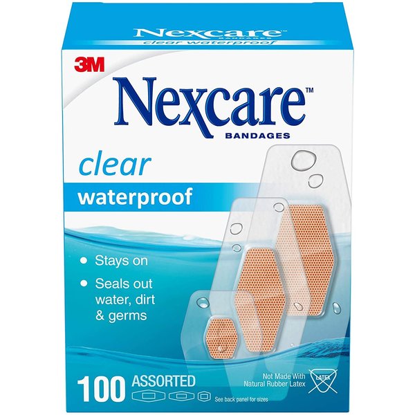 Nexcare Waterproof Bandages Assorted Sizes - 100 ct, Pack of 2