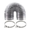 Funmit Dryer Vent Hose Kit - 4 In Diameter by 8 Ft Length - with 2 Stainless Steel Worm Clamp - Flexible Universal Aluminum Foil Non-Insulated - Silver