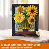 Topdear 3D Sunflower Building Block Sets with Frame, Sunflower Flower Bouquet Building Set for Kids Age 6+, Adult, Creative Framed 3D Sunflowers Building Kit Gift for Mother's Day, Birthday, Christmas