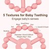 duludulu 4 Pack Silicone Teething Toys, Ring Teethers for Babies 0-6 6-12 Months Newborn Baby Teether Baby Teething Toys Relief Soothe Baby's Gums Infant Toys Gifts Baby Boys Girls Sweet Pink