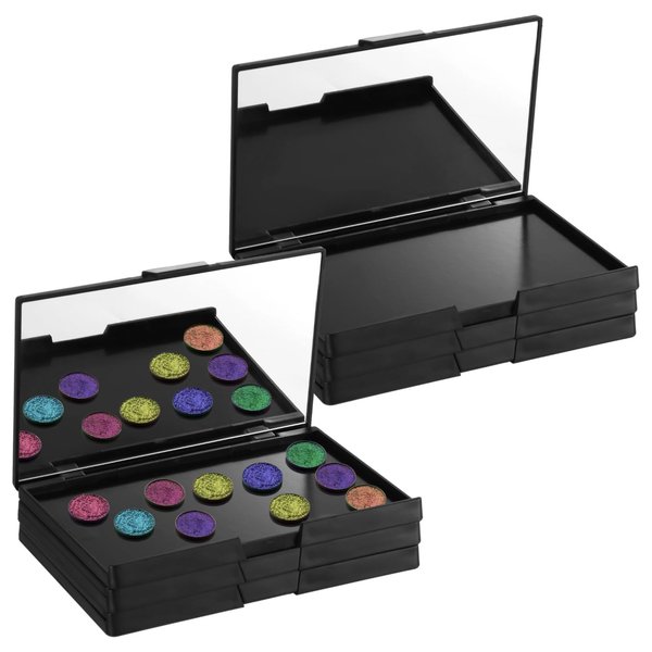 Magnetic Makeup Palette with Mirror, 6 Pcs Adsorbent Empty Eyeshadow Pans,Cosmetic Storage Boxes for DIY,Plastic Dispensing Plates for Eyeshadow, Blush Powder, Lipstick