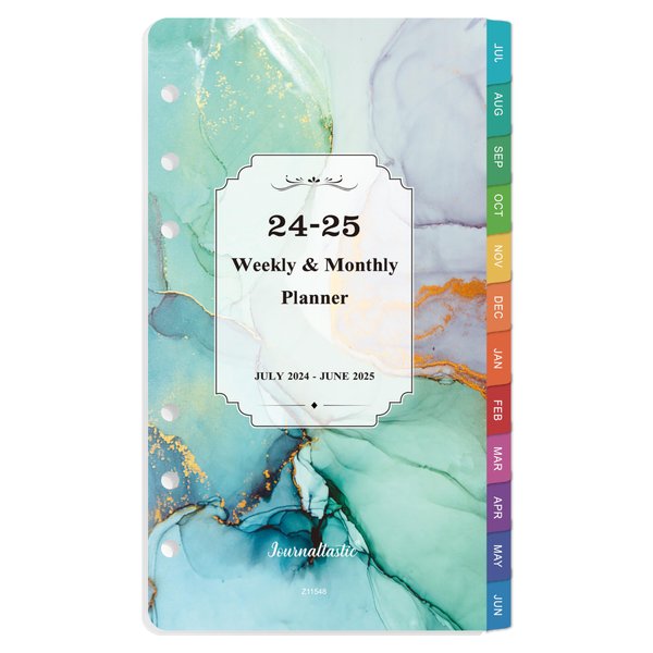2024-2025 Planner Refills - Planner Refills 2024-2025, July 2024 - Jun 2025, A6 Planner Inserts 2024-2025, 3.75" x 6.75", 2024-2025 Weekly and Monthly Planner Refills, A6 Planner Refills, 6-Hole Punched - Green