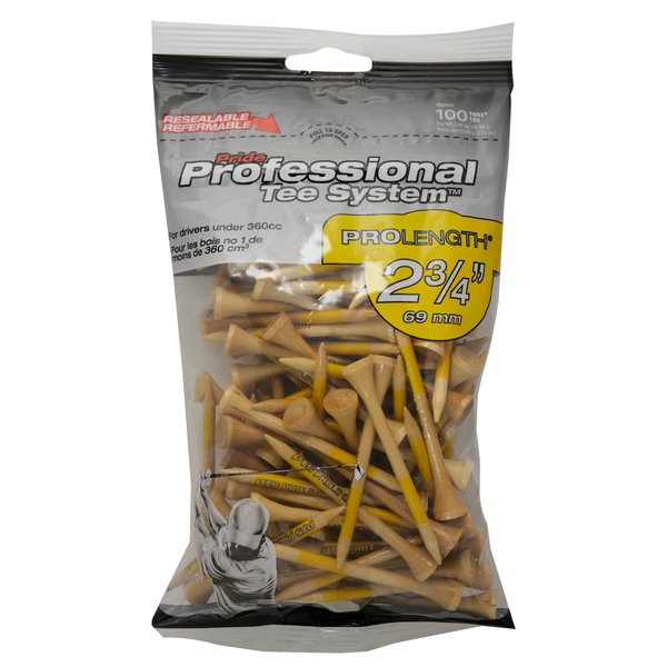 Pride Professional Tee System Golf Tees ,100 Count(Pack of 1)