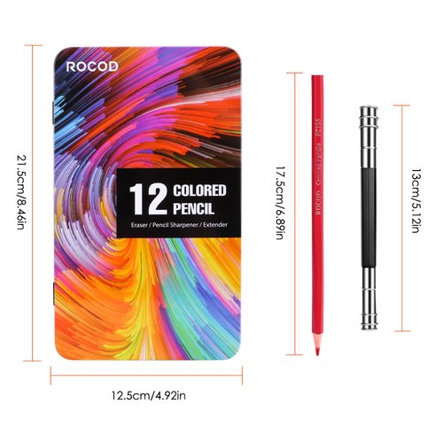 ROCOD 12-Color Colored Pencils Professional Coloring Pencils for Kids and Adults Art Color Drawing Pencil Set