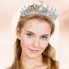 Loetere 12 Pcs Crystal Tiara and Princess Crown with Comb Crown Rhinestone Women Girls Tiara Headpiece Queen Hair Accessories for Birthday Party Wedding Prom Halloween Cosplay Costume(Silver, Silver)