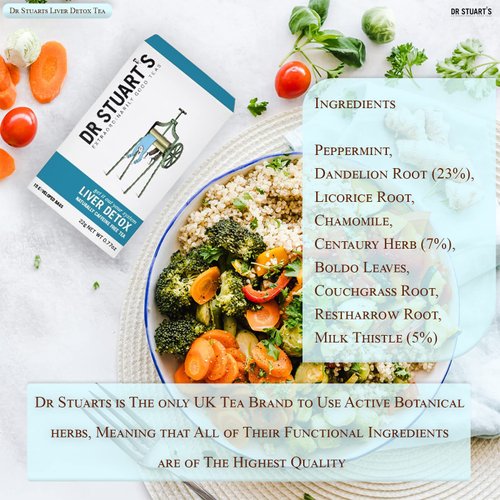Dr Stuarts Liver Detox Tea | 22g (15 Teabags) | Natural Herbal Infusion for Detoxification Support | Promotes Liver Health and Cleansing | Refreshing Flavor