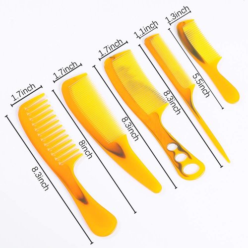5 Packs Hair Combs for Women,XINSANRUI Wide and Fine Tooth Comb Set Variety Pack Great for All Hair Types and Styles,CB2001