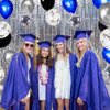 Blue and Black Silver Confetti Balloons,12inch Dark Royal Blue Black Sliver Party Latex Balloons for Boys Video Gaming theme party Birthday Graduation Party Decoration