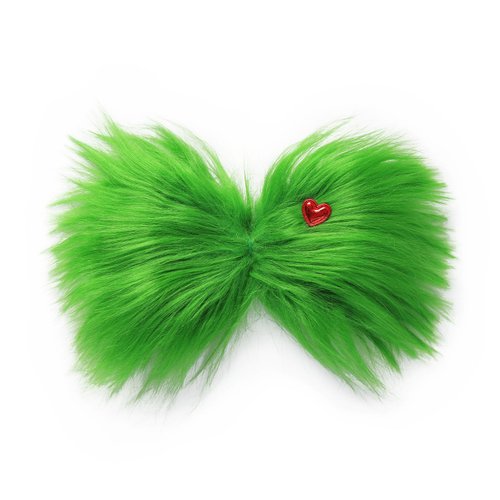 Big Green Furry Hair Bow Christmas Hair Clip Tree Decorations Women Girls Baby Costume Accessories