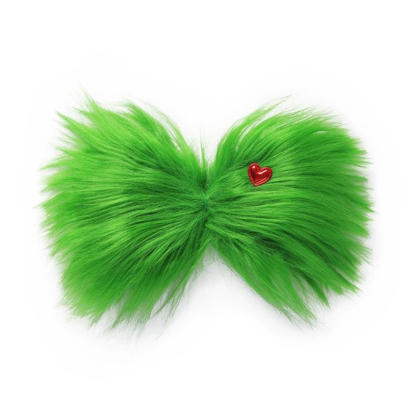 Big Green Furry Hair Bow Christmas Hair Clip Tree Decorations Women Girls Baby Costume Accessories