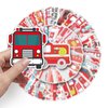 Kids Fire Truck Stickers,50Pcs Cute Cartoon Fire Fighting Engine Vehicles Vinyl Waterproof Decals,Party Decor Water Bottle Laptop Refrigerator Skateboard Sticker