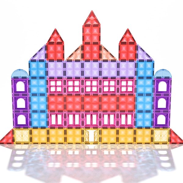 Asago Magnetic Tiles Princess Castle Toys for Girls Kids Ages 1-3,3-5 4-8 8-12, Diamond Magnet Building Blocks Birthday Set for 3 4 5 6 Toddlers Girl, Stem Educational Toddler Toy