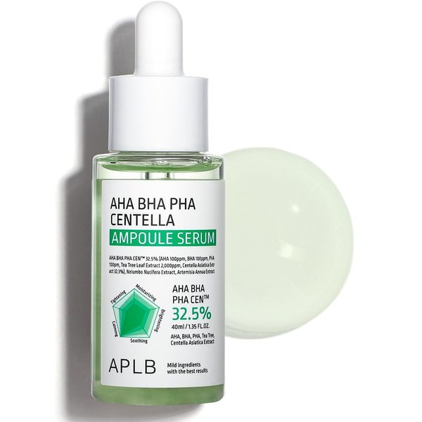 APLB AHA BHA PHA Centella Ampoule Serum | AHA BHA PHA CEN™ 32.5% 1.35 FL.OZ/Korean Skincare, Exfoliant, Long lasting moisturizing, Revitalize for gentle and improve skin texture