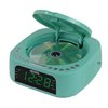 Jensen Teal Modern Home Audio CD Player Tabletop Stereo Dual Alarm Clock Digital FM Radio | Top-Loading CD/MP3/WMA Player | USB Charging Port 2.1A | Headphone Jack | 0.9 Display Green LED (Renewed)