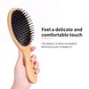 SIXPLUS Bamboo Hair Brush For Women Men Natural Bamboo Paddle Detangling Hairbrush For Thick Curly Thin Long Short Wet/Dry Hair Smoothing Massaging Scalp