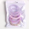 Spiral Hair Ties,Pack of 5,Elastic Coil Hair Ties for Women Girls,No Crease Telephone Wire Cord Hair Ties for Thick Hair & Thin Hair(Purple)