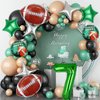 7pcs Football Balloons, Football Birthday Number Mylar Foil Balloon, Football Sport Them Party Supplies Football 7th Birthday Decorations (7th)