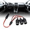 CERRXIAN 1 to 3 Car Cigarette Lighter 12v 24v Power Charger Adapter 3 Way Socket Splitter Female Socket Plug Extension Cord Cable