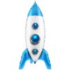 KatchOn, Huge Blue Rocket Balloons for Kids - 33 Inch, Pack of 1 | Spaceship Balloon, Space Themed Party Decorations | Space Balloons, Rocketship Balloons | Rocket Ship Balloon for Rocket Ship Decor