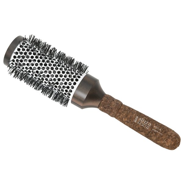 Ibiza Hair Professional Ceramic Round Brush (CC4, 63mm), Carbon Fiber/Nylon Bristles & Ergonomic Cork Handle, Heat Resistant Ionic Hair Brush to Reduce Frizz & Static Electricity, For Body & Volume