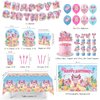 114Pcs Axolotl Birthday Party Supplies Include Happy Birthday Banner-Backdrop-Balloons-Cake Topper-Cupcake Toppers-Tableware-Plates-Napkins-Cups-Cutlery-Tablecloth for Axolotl Party Decorations
