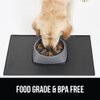 Gorilla Grip 100% Waterproof Raised Edge BPA Free Silicone Pet Feeding Mat, Dog Cat Food Mats Contain Spills Protects Floors, Placemats for Cats and Dogs Water Bowl, Pets Accessories 16x10, Charcoal
