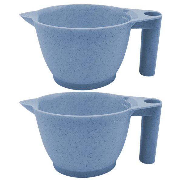 Beaupretty 2pcs Tint Bowl Mixing Bowls Hair Dye Bowls with Handle for Hair Color Mix for Barber Salon Home Blue