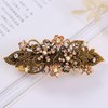 iRIIRIO 2pcs Hair Metal Barrettes with Rhinestone Hair Bronze Metal Spring Clips for French Hair Style for Women Girls (Blue+Champagne)