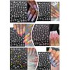 Flower Nail Stickers 3D Hibiscus Flower Nail Stickers Self-Adhesive White Pink Gold Nail Decals Elegant Floral Petal Wavy Line Strip Tropical Leaf Designs for Women Girls Nail Art Supplies(6Sheets)