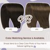 Full Shine Hair Extensions Weft Human Hair Brown Sew in Real Hair Extensions #2 Dark Brown Weft Hair Extensions Real Human Hair Bundles for Women 105g 20 Inch