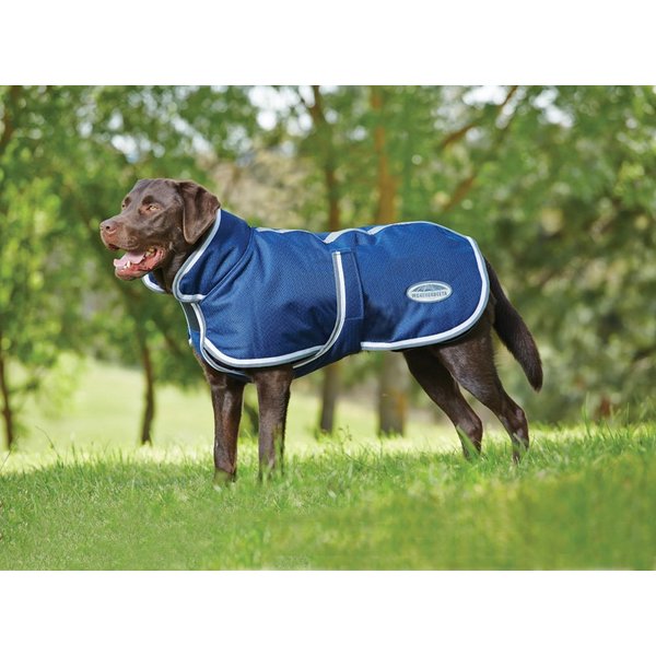 WeatherBeeta ComFiTec Parka 1200D Deluxe Dog Coat, Navy/Grey/White, 20"
