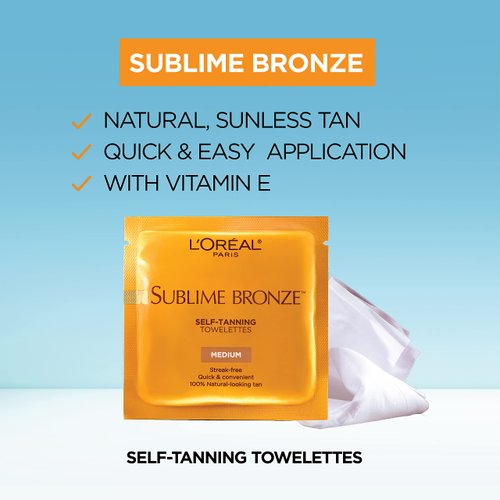 L'Oreal Paris Sublime Bronze Self-Tanning Towelettes for Body, 6 CT