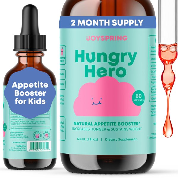 JoySpring Appetite Booster for Kids | Natural Weight Gain with L-Lysine & B Vitamins | Toddler Appetite Booster | Supports Healthy Growth & Development | 2oz Liquid