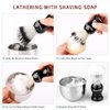 Anbbas Faux Badger Hair Shaving Brush and Bowl with Black ABS Wall Mounted Shaving Stand Holders for Soap Bowl and Brush,100g Soap Bar 5IN1 Shaving Set for Men Close Shave Kit