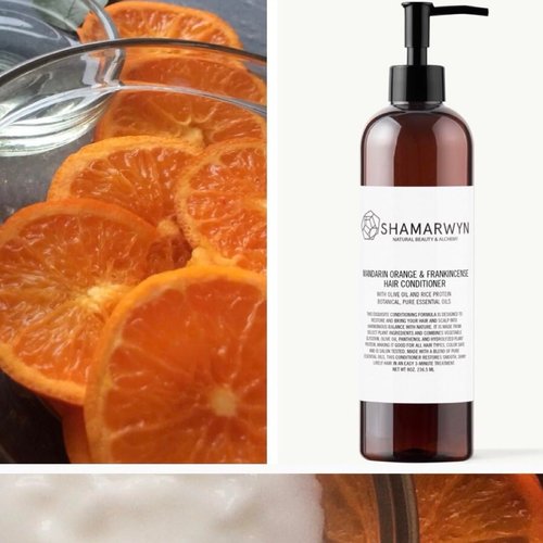 Hair Conditioner, Mandarin Orange & Frankincense, Natural-Organic with Olive Oil, Rice Protein 8oz