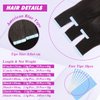 Tape in Hair Extensions Human Hair 10 Inch #1B Natural Black Pu Tape in Real Human Hair Extensions Straight Hair 20 Pieces/Pack 40g Seamless Skin Weft Human Hair Extensions Tape in for Black Women (10Inch,Natural Black,40g)