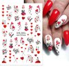8 Sheets Valentines Nail Stickers 3D Heart Nail Art Stickers Self-Adhesive Valentine's Day Nail Decals Red Love Heart Nail Supplies Letter Simple Line Girl Nail Design Sticker for Women DIY Manicure
