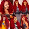 22 24 26 inch Red Bundles Human Hair 1b/Red Kinky Curly Human Hair Bundles Ombre Red Curly Wave Bundles 8A Brazilian Remy Red Human Hair Extensions