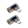 GELRHONR USB C Adapter 90 Degree, 140W Type C Power Meter Tester with LED Digital Display, 40Gbps/8K Right Angle USB C Male to Female Extender Connector for Laptops, Tablets, Phones (140W 90 Degree)