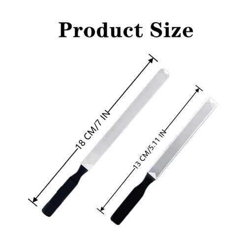 TDGBIH 2 PCS Toe Nail Files for Thick Nails Robust Stainless Steel Nail File Fingernail Files with Anti-Slip Handle 4 Sides,Nail Files for Men Seniors & Dogs