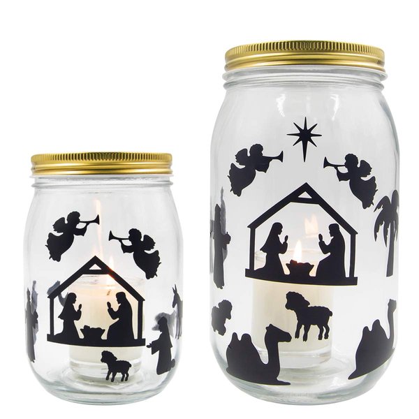 Nativity Jar Decals Religious Stickers for Christmas Decoration VBS Party Favor 384Pcs