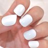 LIFOOST Gel Nail Polish Strips White Solid Color Free Nail Light/Lamp Gel Nail Stickers 20 Extra-Long Manicure Strips